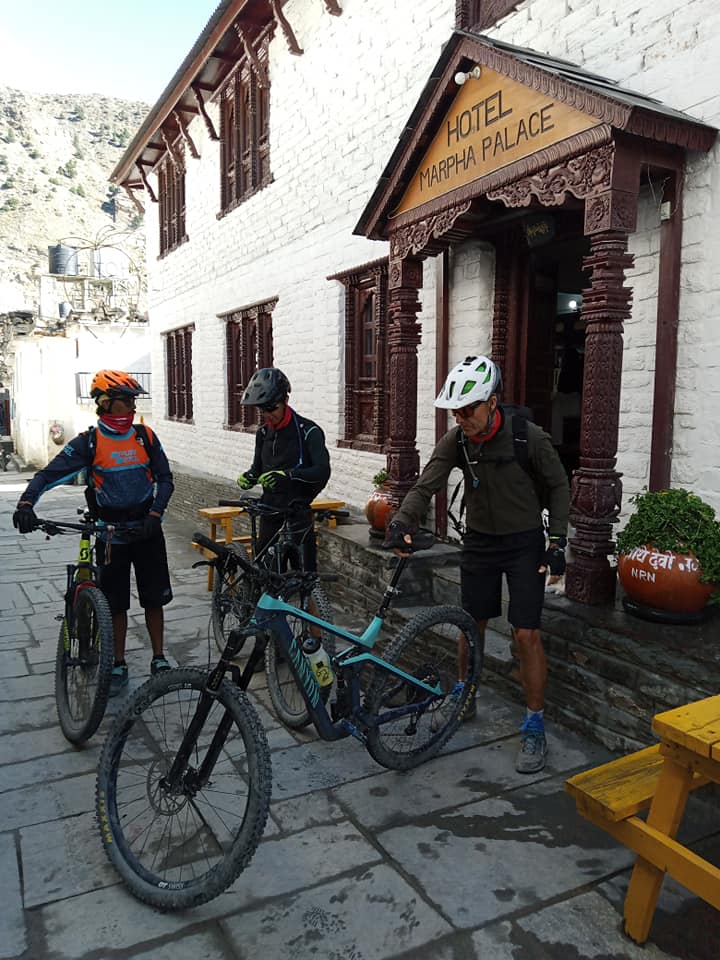 Cyclist at Marpha Hotel